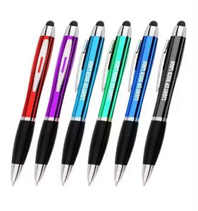 2 in 1 Stylus Touch Light up Logo Click Metal Ballpoint Pen, LED <b>Illuminated</b> Advertising Pen With Anti Slip Rubber Grip - Product Image 1