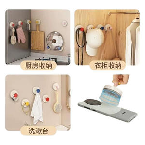 ตะขอแขวนติดผนังแบบดูดสูญญากาศ รูปทรงกลม สำหรับห้องน้ำ ตะขออเนกประสงค์แบบถอดได้ - Product Image 3