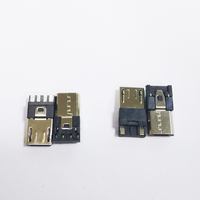 Connecteurs mâles de charge USB Type A, prise de charge Micro-USB blanche 4 broches nickelée, certifiée RoHS, pour soudage