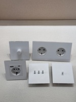 Interrupteur mural 86 double pôle 16A 20A avec prise USB-C, design moderne, en acier inoxydable blanc mat, variateur de lumière domestique