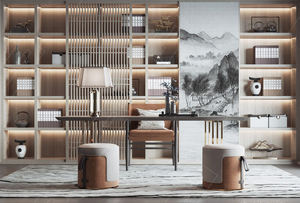 Novità 2025: Libreria in Legno Massello Ecologica e Resistente in Stile Cinese con Ante in Vetro per Soggiorno, Studio e Ufficio - Product Image 6