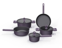 Ensemble de casseroles en métal moderne de luxe pour la maison et le jardin, durable, 12 pièces, avec revêtement antiadhésif en céramique, casseroles et poêles pour une cuisine saine