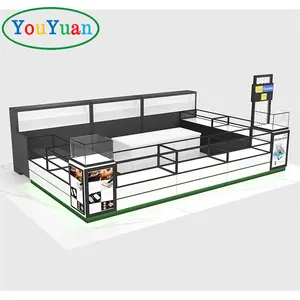 Showcase glass phone shop cell phone repair kiosk mobile bar counter glass display counter showcase led lights