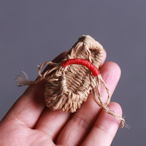 Handmade Woven Shoe Pendant Bamboo Resin Chinese Style <b>Car</b> <b>Ornament</b> Rearview Mirror Decorative Craft - Product Image 1