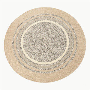 Alfombras Bien Tejidas 5X7 Azules Y Blancas Alfombra De Yute A Cuadros Canamo Fibra Natural Jardin Entrada 3X5 Circulo Tejido - Product Image 5