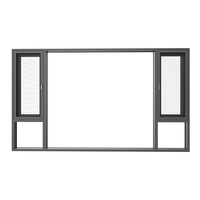 Ventana Abatible de Aluminio con Mosquitera Integrada, Apertura Exterior, para Sala de Estar, Jardín y Balcón, Venta al por Mayor y Personalizable