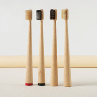 Brosse à dents en bambou biodégradable écologique, poils naturels de sanglier et crin de cheval, logo gravé au laser personnalisé