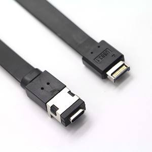 Cable plano USB 3.1 de 20 pines para panel frontal a USB-C hembra, cable de extensión para montaje en panel tipo C - Product Image 1