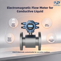 RS485 4-20mA Flowmeter Elektromagnetik Industri yang Dapat Disesuaikan untuk Air/Cairan, Tahan Ledakan, OEM, Akurasi 0.5%, Flange Karbon