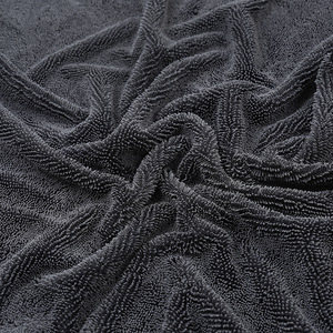 Serviette de lavage de voiture Kim Ryan, grise, 600 g/m², avec bordure renforcée, serviette de nettoyage polyvalente pour l'intérieur et l'extérieur des voitures - Product Image 2