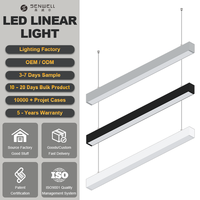 Lampe suspendue industrielle en aluminium commerciale en aluminium 6000K 30W LED lumière linéaire de tube de LED suspendue de supermarché