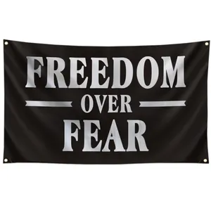 Freedom Over Fear 3x5 pés para Quarto Colégio dormitório Quarto Sala de Parede Tapeçaria Decoração