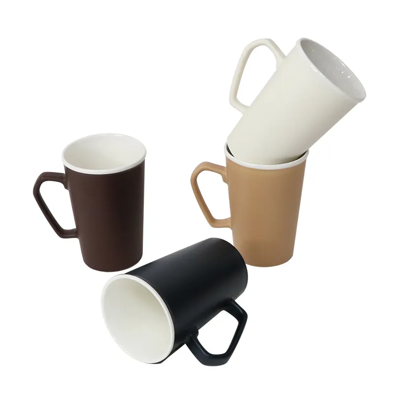 Wholesale porcelain tall mug ceramic coffee mug ceramic mug with various color can be customized