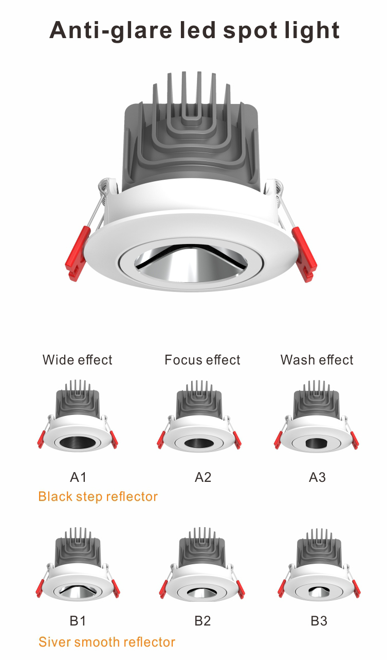Hot Sale ODM OEM  Commercial COB  Ceiling Recessed adjustable LED spot light