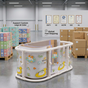 [Sans BPA] <span class=keywords><strong>Baignoire</strong></span> pliable pour bébé en PVC, grande <span class=keywords><strong>baignoire</strong></span> rectangulaire pliable pour tout-petits, transparente avec capteur de température, conforme à la norme EN-71 - Product Image 6