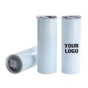 Gobelet droit de 20 oz avec logo personnalisé imprimé par sublimation, promotion, activité d'entreprise, cadeau d'affaires, bouteille d'eau, gobelet - Product Image 1
