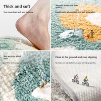 Luxus Badezimmer beflockte Teppich matte Starke Wasser aufnahme Fuß matte Schmutz beständiges rutsch festes Design für Schlafzimmer