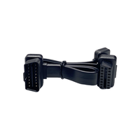 Kabel Adaptor OBD Sudut Kanan 12V 16 Pin 16C Profil Rendah Tipe Y Kabel Diagnostik OBDII 30CM 1 Male ke 2 Female Kabel OBD