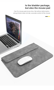 New Design Slim Magnet Closure <strong>Waterproof</strong> PU Leather Simple Stand Laptop/Computer PC Sleeve Bag Pouch 13.3 14.1 15.4 New <strong>Mac</strong> 16 - Product Image 4