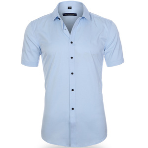 Camicia Moderna da Uomo a Maniche Corte Elasticizzata - Camicia Business Elasticizzata Slim Fit Naturalmente Traspirante per il Lavoro - Product Image 1
