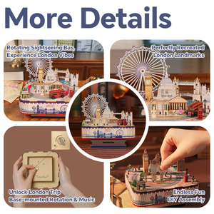 Boîte à musique rotative Tonecheer en forme de Londres, puzzle 3D en bois à monter soi-même – Recherche d'agents régionaux hors ligne et de franchiseurs de magasins physiques - Product Image 3