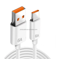 Cable USB para Teléfono al por Mayor de Fábrica, Cable de Carga Súper Rápida Tipo-C de 6A para Samsung Huawei, Cable de Datos USB de Alta Velocidad