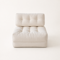 Modernes Weißes Einzelsofa Einzelnes Faulbett-Sofa Klappbares Komprimiertes Schlafsofa für Wohnzimmer