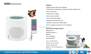 Alarme anti-aboiement pour chien, détecteur de mouvement radar 12m, sonnette de sécurité domestique 120DB, dissuasion sans fil automatique - Product Image 3