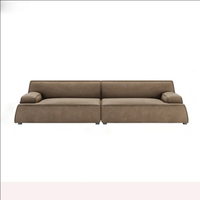 Canapé Chesterfield à accoudoirs bas en cuir véritable, design italien, pour appartement, salon, hôtel, villa, gris kaki