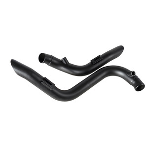 Tubo de escape doble tipo herradura negro modificado para motocicleta Harley Davidson Retro T7, pieza de acero inoxidable para motocicleta de calle. - Product Image 1