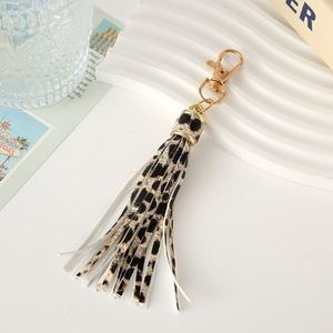 YY Cheap PU Leather Tassel Bag Charm Colorful Leather Tassels <b>Keychain</b> Beautiful Leather Key Rings Bag for Women - Product Image 4