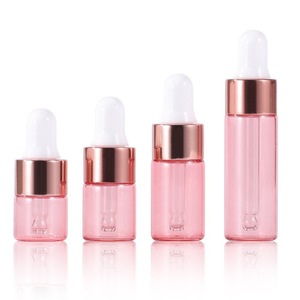 Wholesale 1235ml Clear Frosted Square Glass <b>Pink</b> Serum Essential Oil Dropper Pipette <b>Bottle</b> LK Brand Silk Screen Printed PP - Product Image 3