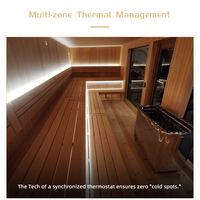 Sauna Comercial para Varias Personas, Casa de Spa de Madera para Exteriores, con Vidrio Resistente a Altas Temperaturas, Sauna Grande