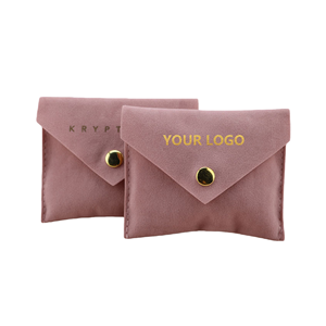 Pochettes à bijoux en velours personnalisées, sacs enveloppe pliables, sacs cadeaux pour ranger bagues, bracelets, colliers, boucles d'oreilles - Product Image 1