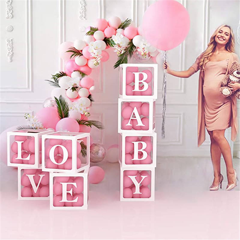Custom Alphabet Name Baby Boy Girl Kids Box Balloons Light Modern