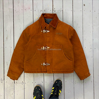 Haute qualité Vintage Style hommes veste de travail personnalisé sergé canard toile décontracté extérieur porter fermoir pont crochet pour citerne vêtements de travail