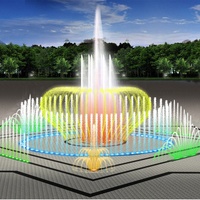 Fontaine de sol à eau sèche musicale multicolore avec design GRATUIT