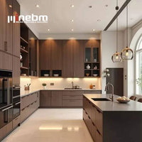 Meuble de cuisine en MDF, modèle d'îlot de cuisine grand et moyen avec rangement et chaises