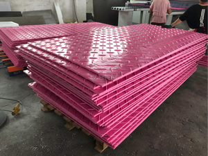 Tapis faits sur commande d'accès de construction de tapis de protection au sol de HDPE de taille de couleur rose - Product Image 2