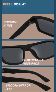 メンズ大型フレームUVカットスポーツアイウェア、新登場アウトドアカラーチェンジ偏光サングラス（サイクリング、運転、釣り用） - Product Image 4