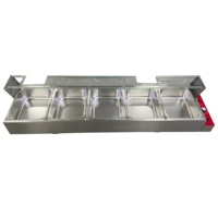 Appareil de maintien au chaud et de chauffage des aliments en acier inoxydable électrique de table commercial, pot de maintien au chaud des aliments à 5 pots pour hôtels et restaurants