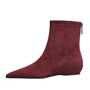 6383-2 stivali da donna BIGTREEB con tacco basso, con tacco spiovente e tacco rialzato, punta per dimagrire e stivali corti in camoscio - Product Image 4