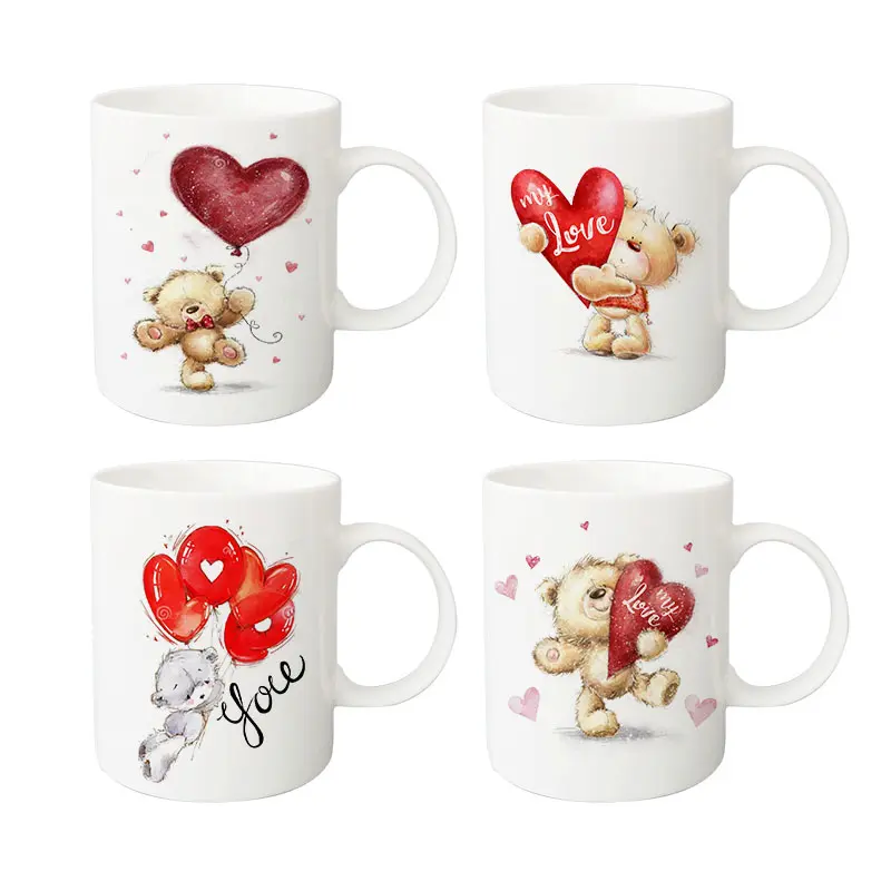 Taza de cerámica con logotipo personalizado, taza de café, té, leche, San Valentín