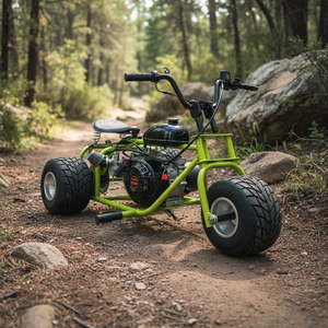 Mini-<span class=keywords><strong>trike</strong></span> rétro tout-terrain 212CC personnalisé en gros, mini-moto à quatre temps, essence, tout-terrain, kart à dérive pour adultes - Product Image 1