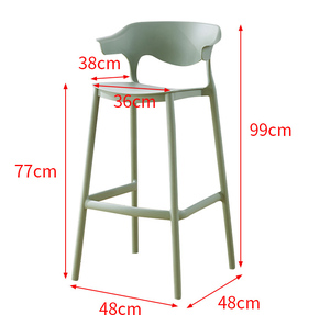 Tabouret <span class=keywords><strong>de</strong></span> <span class=keywords><strong>bar</strong></span> empilable en plastique, style nordique minimaliste moderne, pour la maison, le salon, la salle à manger, <span class=keywords><strong>chaise</strong></span> haute design créative - Product Image 4