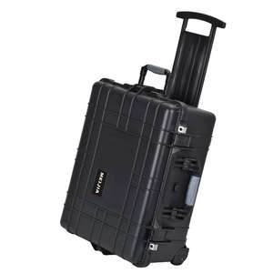 MJ5013 Black <strong>Large</strong> Plastic Toolcase Carry <strong>on</strong> IP67 Waterproof Instrument Equipment Carrying Plastic Hard <strong>Tool</strong> Case with <strong>Wheels</strong> - Product Image 2