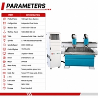 Routeur CNC Chenmai 1325 1300x2500mm avec deux broches indépendantes de 3,7 kW pour le travail du bois et de la pierre