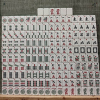 Ensemble complet de Mahjong américain, 166 tuiles en mélamine, sac en toile bordeaux portable, kit de jeu de Mahjong pour les voyages, la maison et les fêtes