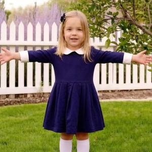 Vestito con Colletto Peter Pan <span class=keywords><strong>per</strong></span> Bambine, Abito a Tre Quarti di Manica <span class=keywords><strong>per</strong></span> Neonate, Vestito <span class=keywords><strong>per</strong></span> il Ritorno a Scuola - Product Image 5