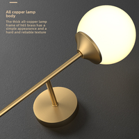 Lámpara de Pared LED de Estilo Nórdico Minimalista, con Globo de Cristal y Cuerpo de Latón, para Oficina o Edificio